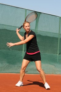 vrouw tennis